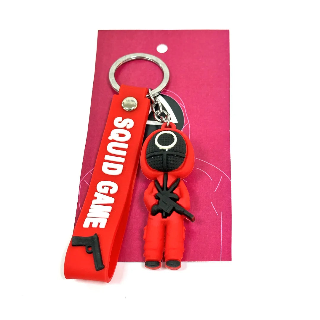 3D Squid Game Keychains Pink Soldiers with Guns (Pack of 3)