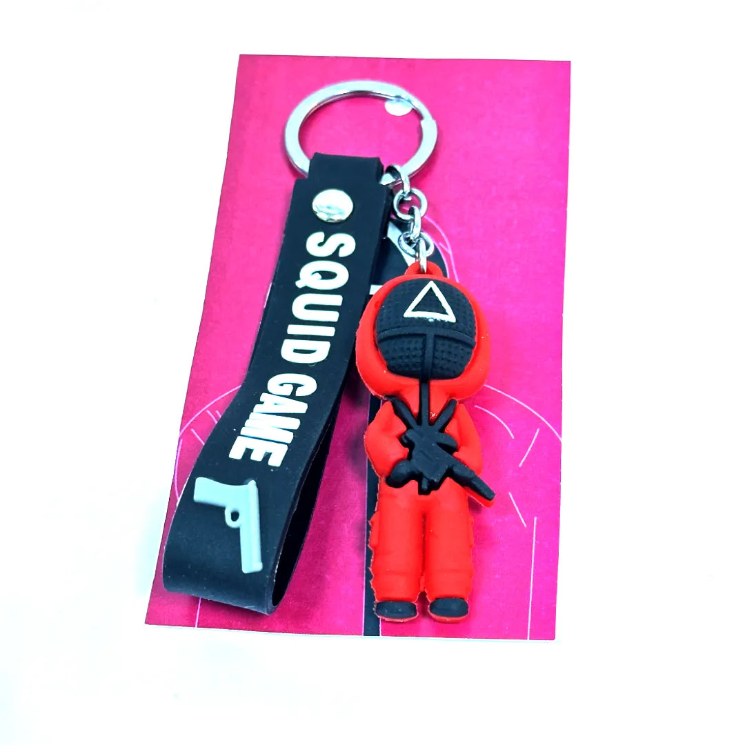 3D Squid Game Keychains Pink Soldiers with Guns (Pack of 3)