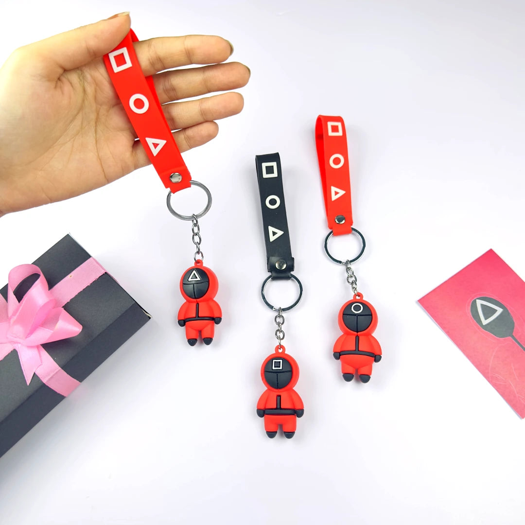 3D Squid Game Pink Soldier Keychain