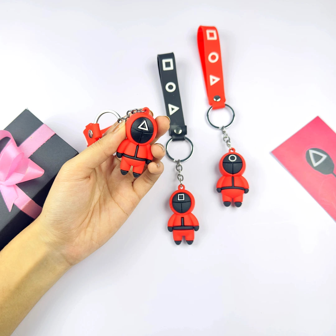 3D Squid Game Pink Soldier Keychain