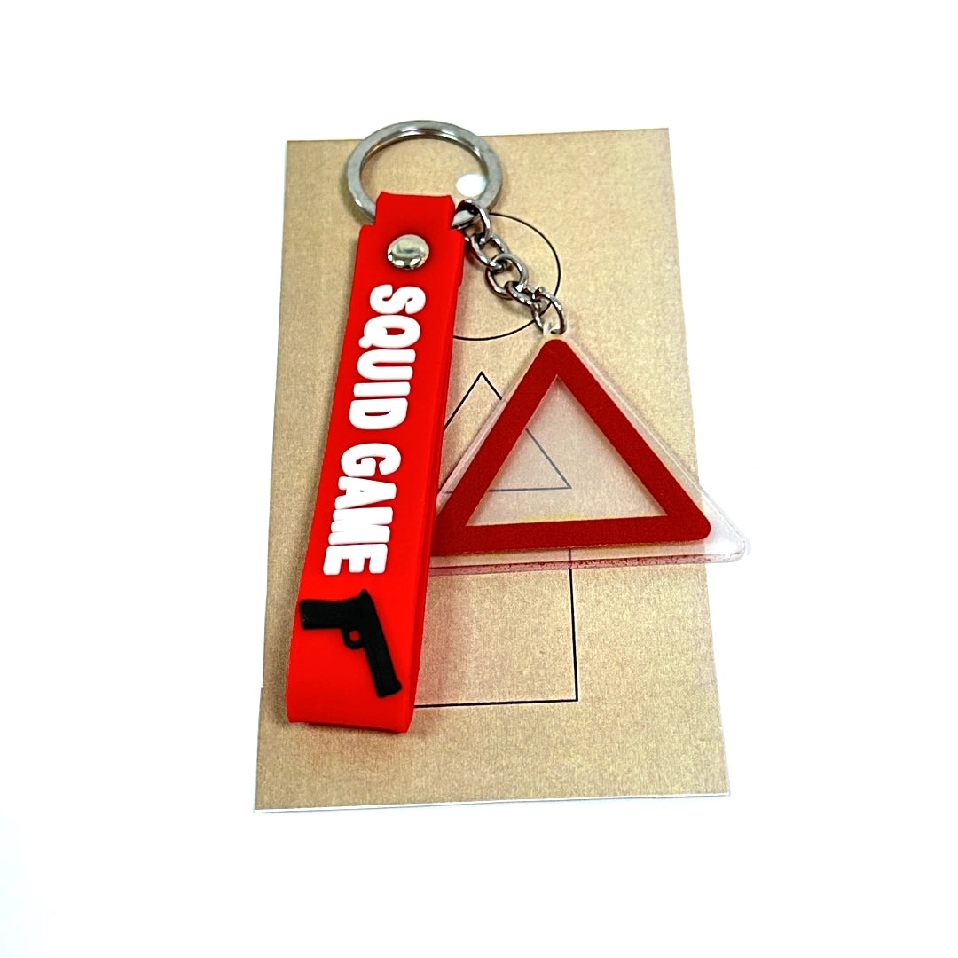 3D Squid Game Triangle Shape Keychain