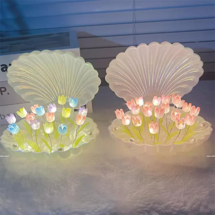 3d Shell Tulip flower lamp Gift for Couples