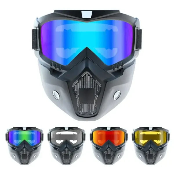 UV-Protective Bike Goggles Mask with Detachable Face Shield