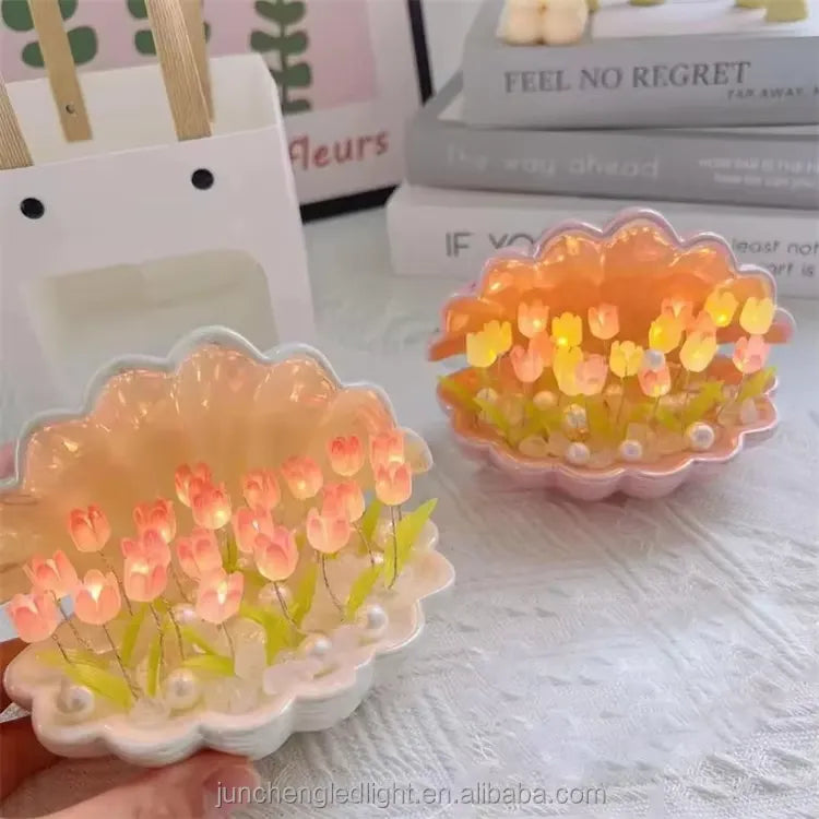 3d Shell Tulip flower lamp Gift for Couples