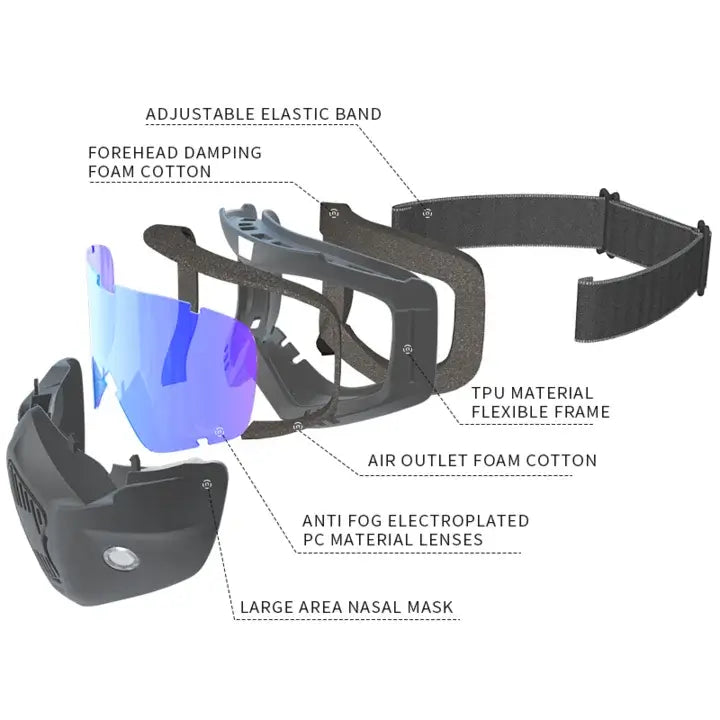 UV-Protective Bike Goggles Mask with Detachable Face Shield