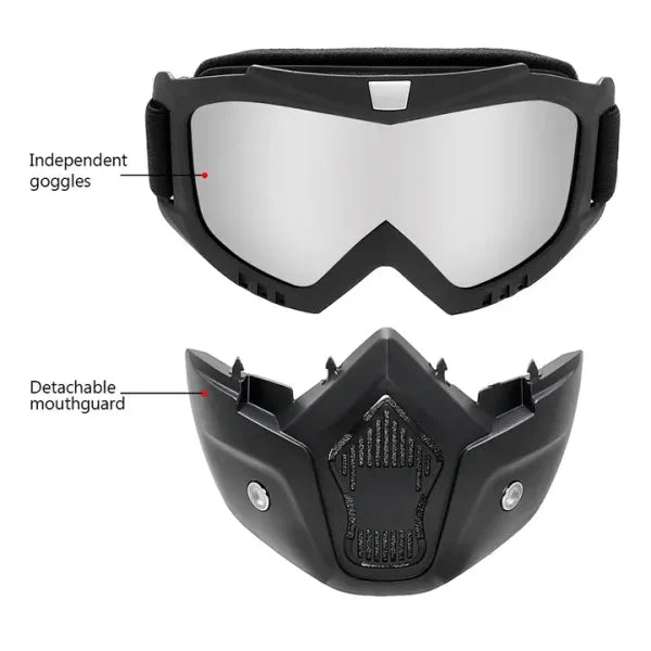 UV-Protective Bike Goggles Mask with Detachable Face Shield