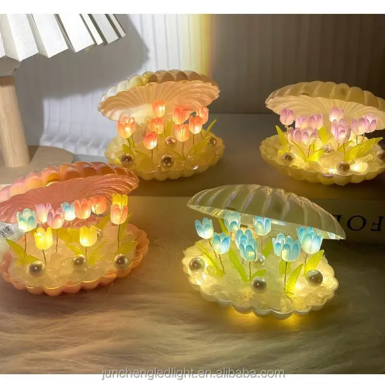 3d Shell Tulip flower lamp Gift for Couples