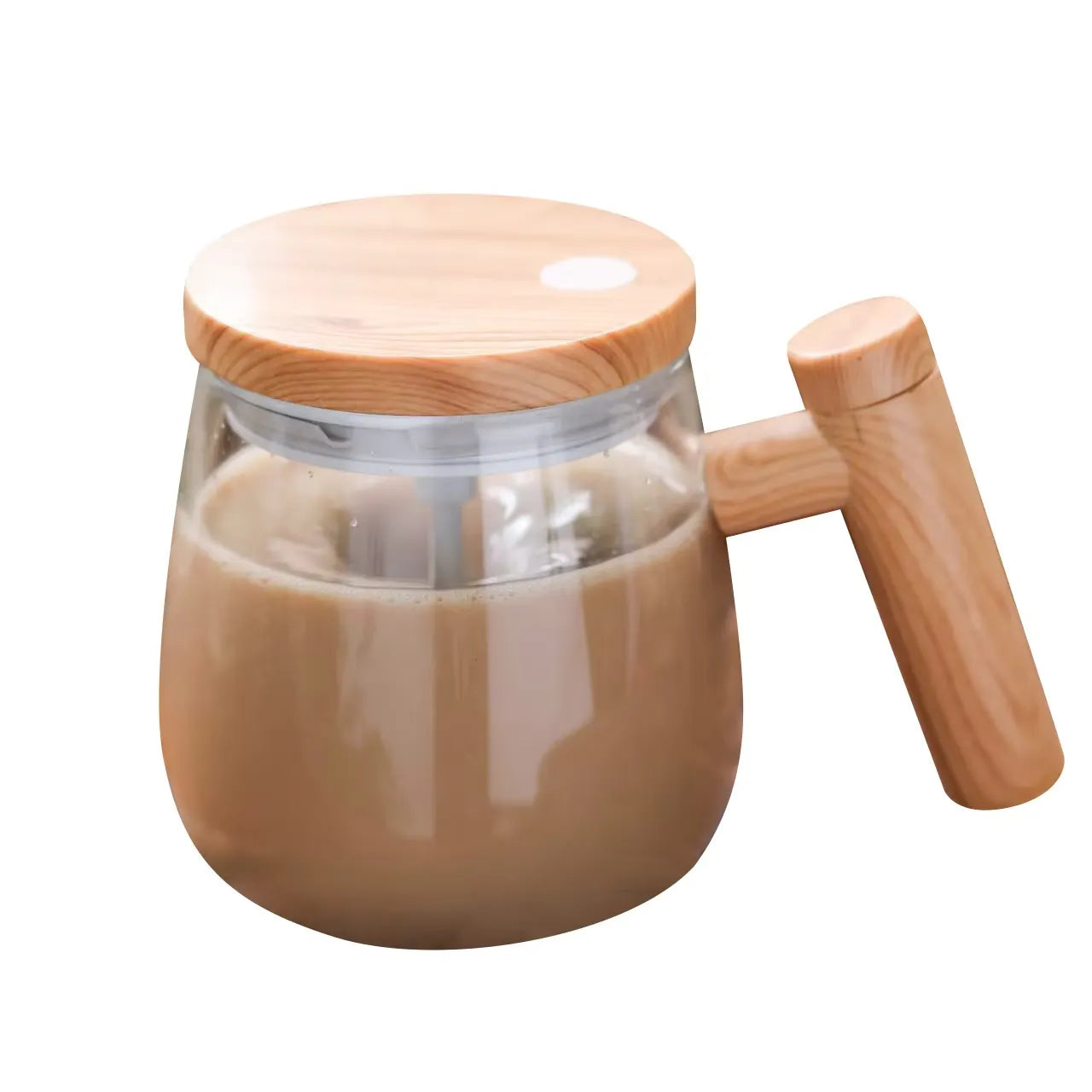 Coffee Tumbler Battery Milk Shake Cup With Wood Handle