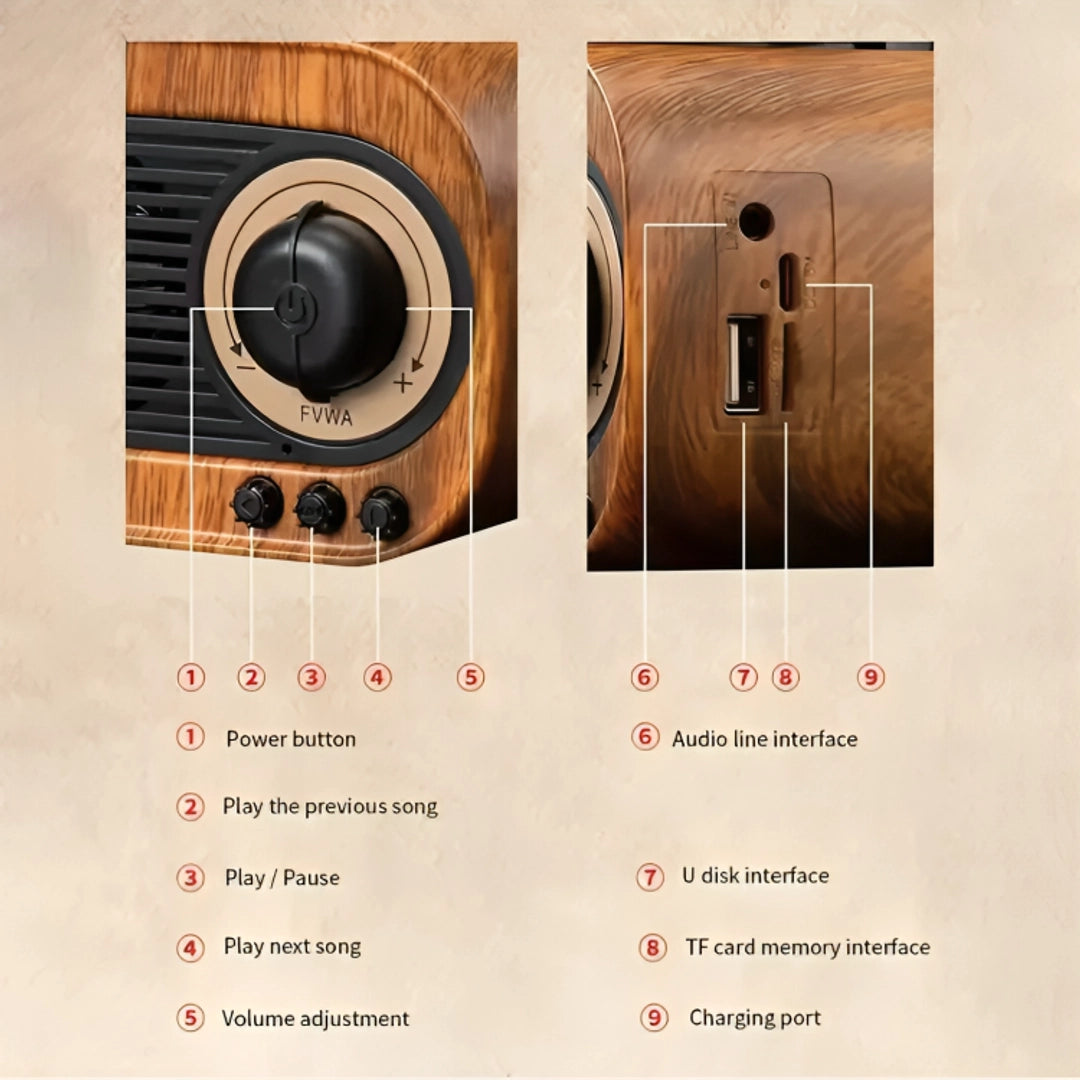 Retro Phonograph Bluetooth Radio Speaker