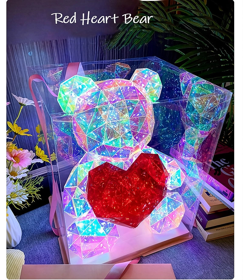 Holographic Teddy Bear Night Light - 3D LED Lamp for Kids & Adults