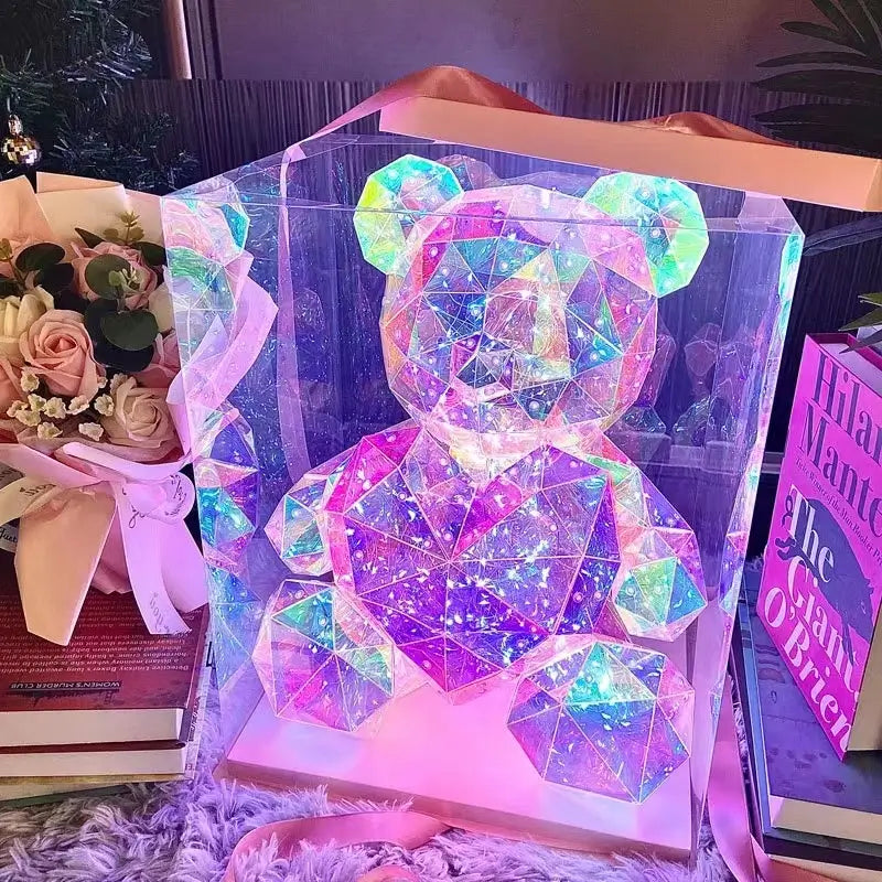 Holographic Teddy Bear Night Light - 3D LED Lamp for Kids & Adults