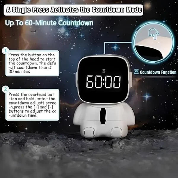 Square Astronaut Emoji Alarm Clock