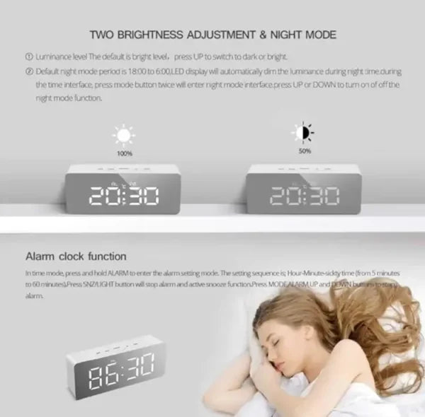 UB Digital Mirror Alarm Clock