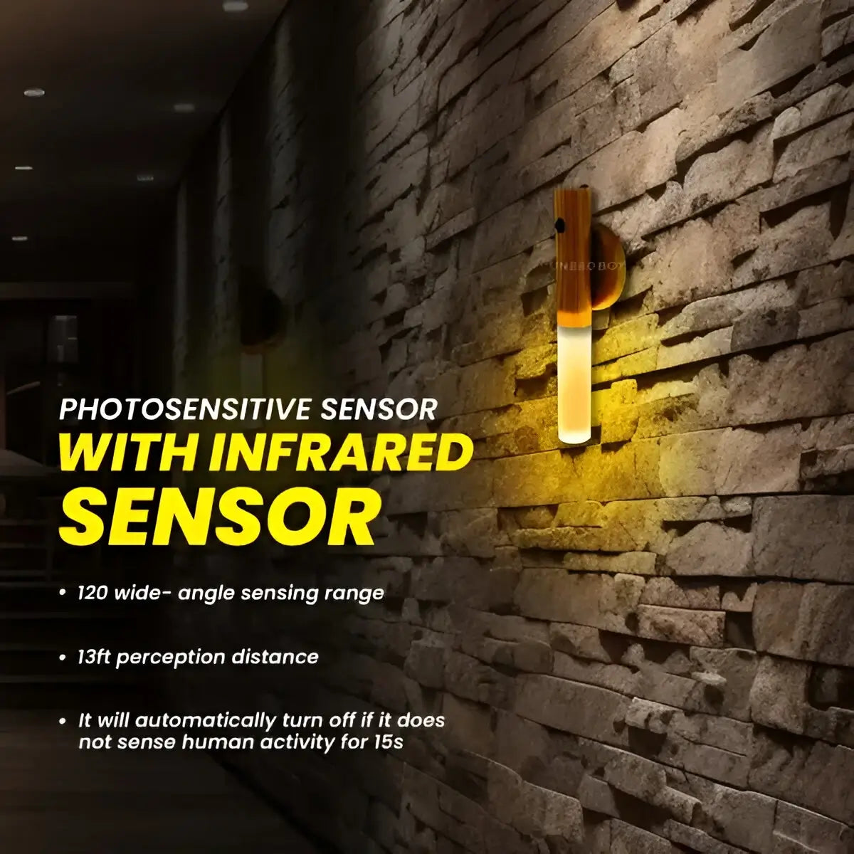 UB Wooden Sensor Wall Lamp