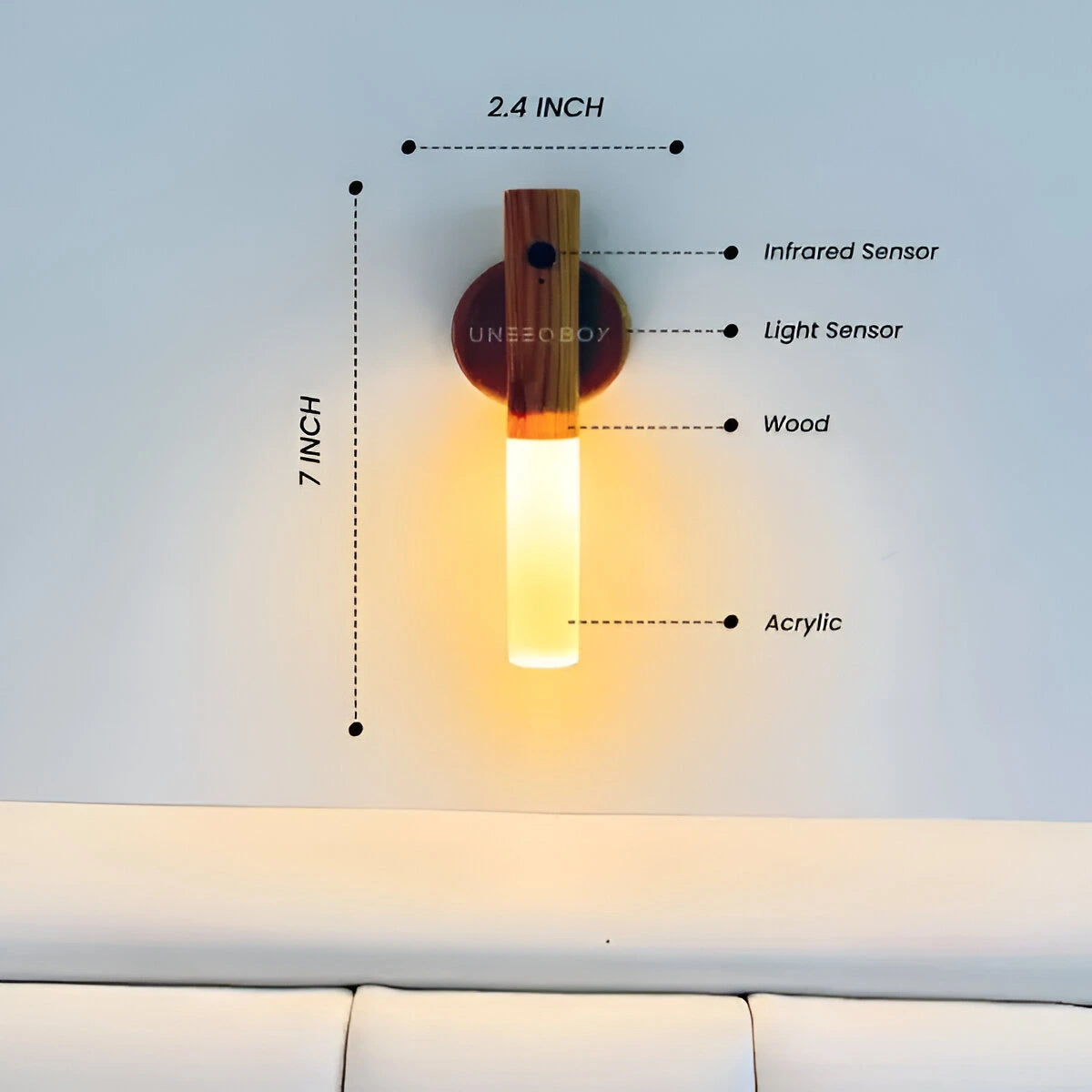 UB Wooden Sensor Wall Lamp