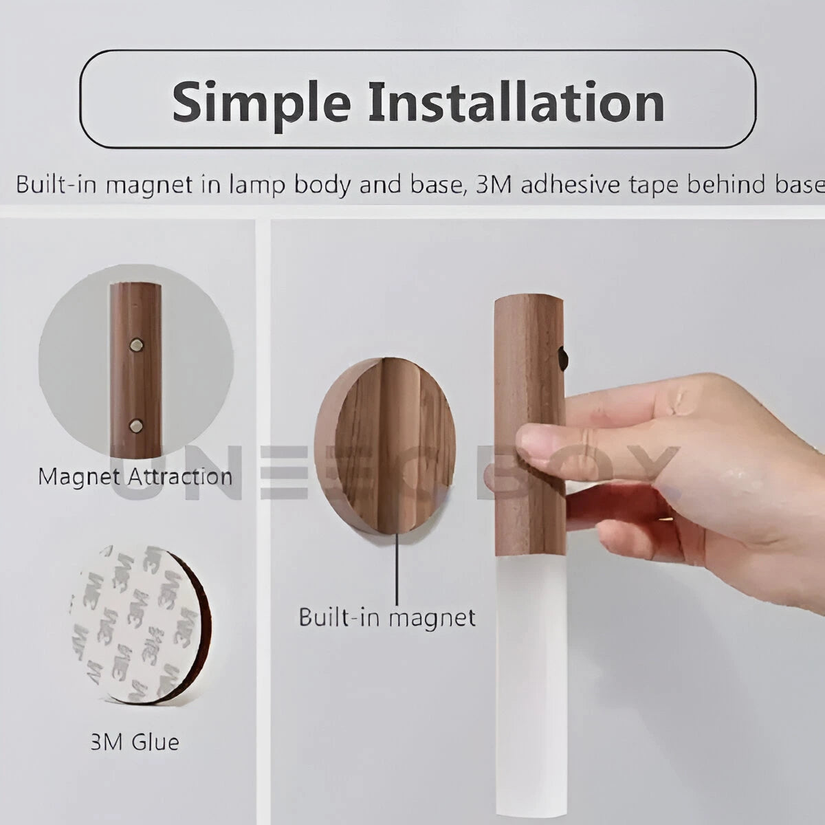 UB Wooden Sensor Wall Lamp