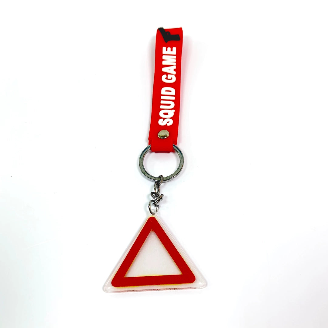 3D Squid Game Triangle Shape Keychain