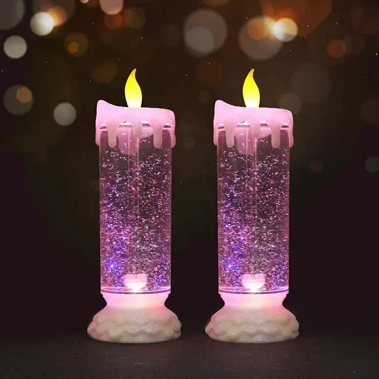 Colour Changing Swirling LED Glitter Candle